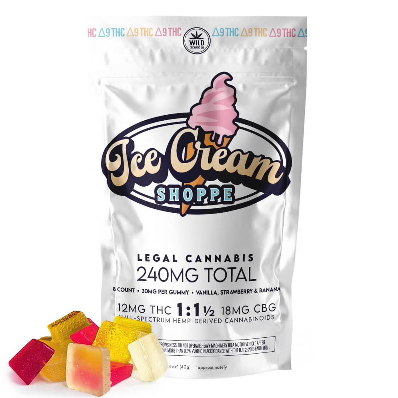 Wild Orchard Delta 9 THC + CBG Ice Cream Shoppe Gummies - Image 3